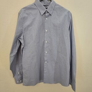 Nordstrom Men's Blue Heart Patterned Longsleeve Shirt Large